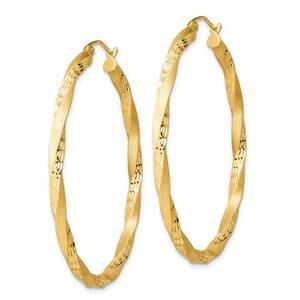 Macy’s Twisted Hoop Earrings – 14K Gold Over Sterling Silver